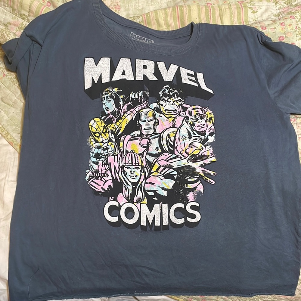 marvel comics cropped t-shirt
